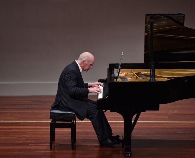 Michael Houstoun performs at the Glenroy Auditorium last night. Photo: Peter McIntosh