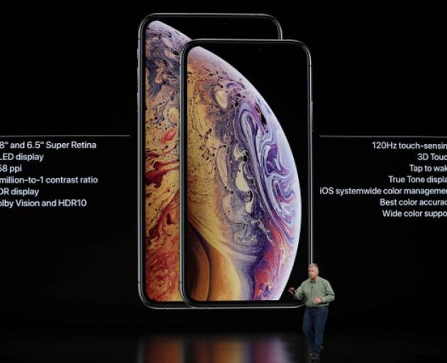 Philip W. Schiller, Senior Vice President, Worldwide Marketing of Apple, speaks about the the new Apple iPhone XS and XS Max. Photo: Reuters