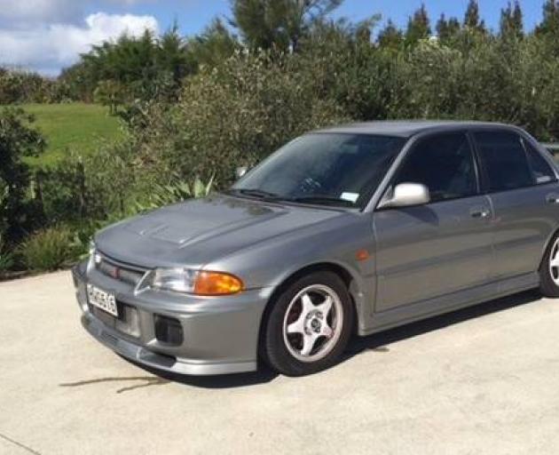 Mitchell Agnew's stolen Mitsubishi Lancer Evolution III. Photo: Supplied via NZ Herald