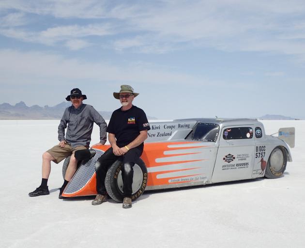 Kiwi Coupe Racing co-owners Owen Jones, of Dunedin (left) and Chris Barnes, of Riverton, sit on...
