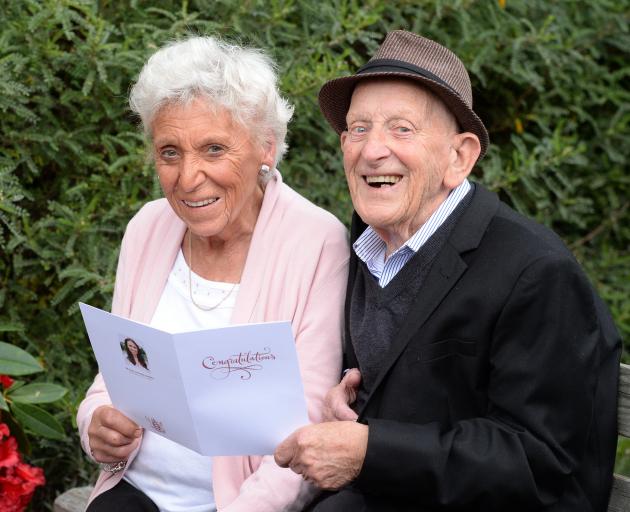 Colleen (86, nee Rowe)  and George (93) Reid celebrate 70 years of marriage at the weekend. Photo...