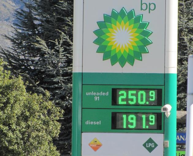 Petrol prices in Wanaka have gone over $2.50 per litre. Photo: Mark Price

