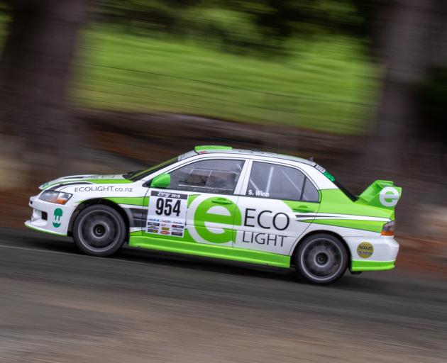 Targa New Zealand titleholders Glenn Inkster and Spencer Winn in their Mitsubishi Evo 8 revelled...