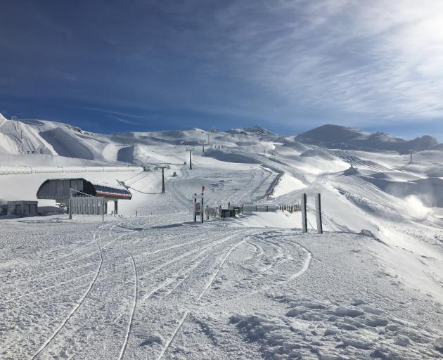 Almost a metre of snow has allowed the Cardrona Alpine Resort to open for an early weekend. PHOTO...