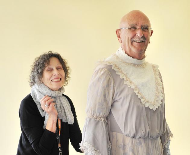 Former Fortune wardrobe mistress Maryanne Wright-Smyth fits Barry Dorking's costume for his...