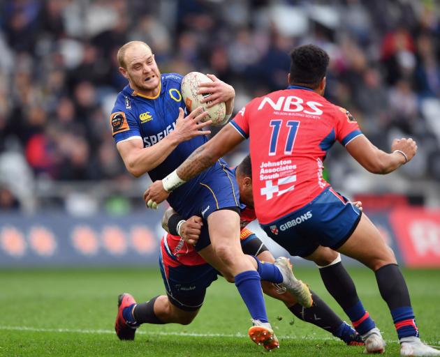 Matt Faddes tries to make something happen during a chastening defeat to Tasman at Forsyth Barr...