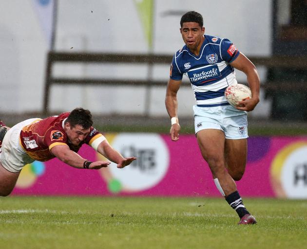 Auckland's Salesi Rayasi slips away from Southland's Shaun Stodart to score a try in a Mitre 10 Cup match at Rugby Park Stadium in Invercargill last night. Photo: Getty Images