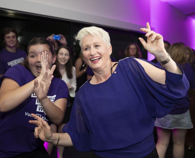 Kerryn Phelps (right) celebrated last night as she believed she had already won the Wentworth...