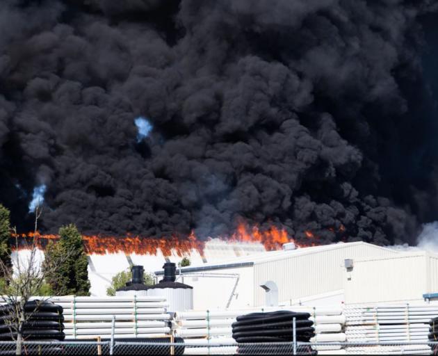 The blaze began in Main South Rd. Photo: NZME
