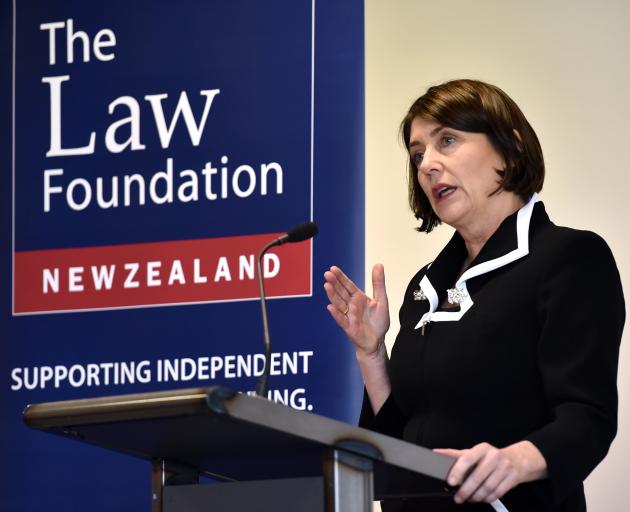 Chief District Court Judge Jan-Marie Doogue addresses the Dunedin legal community yesterday....