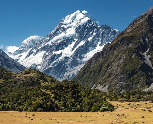 Aoraki/Mount Cook. Mt Hicks is the ridge dome to the left hand side. Photo: via NZME