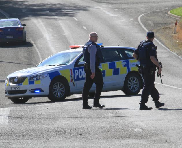 A roadblock on Saleyards Rd.