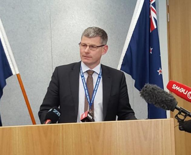 Detective Inspector Corrie Parnell at Christchurch media stand-up this afternoon. Photo: RNZ