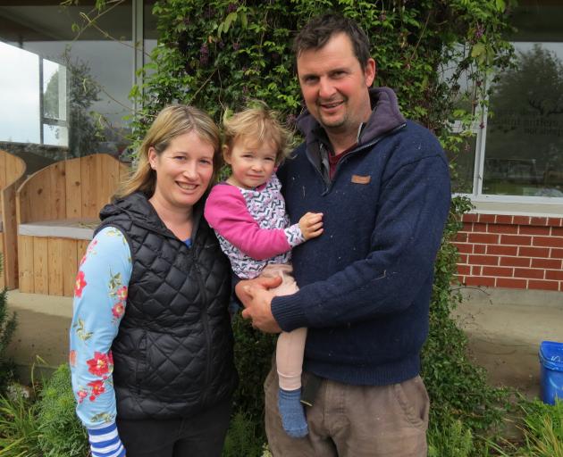 Bruce and Jenny Paterson, with daughter Nadia (2), are hosting a Southland Next Generation Advance Party's (NGAP) field day on their Lower Scotts Gap property on October 30. Photo: Yvonne O'Hara