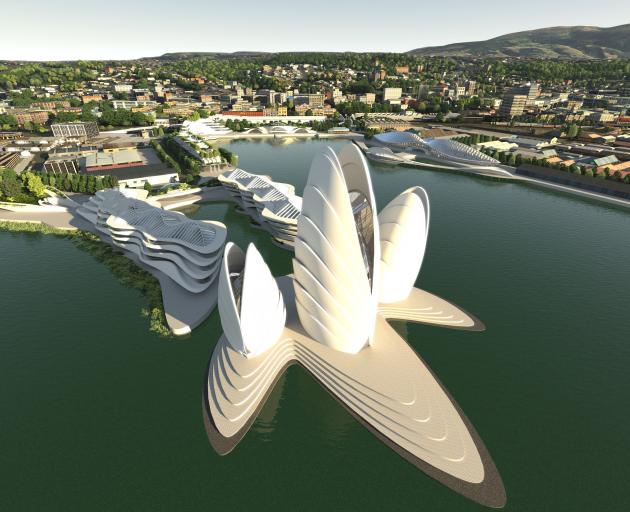 A concept design of the redeveloped Steamer Basin in Otago Harbour. PHOTO: ANIMATION RESEARCH