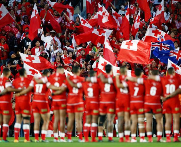 Fans showing support during the International Test match between Tonga and Australia at Mount Smart Stadium on October 20. Photo: Getty Images