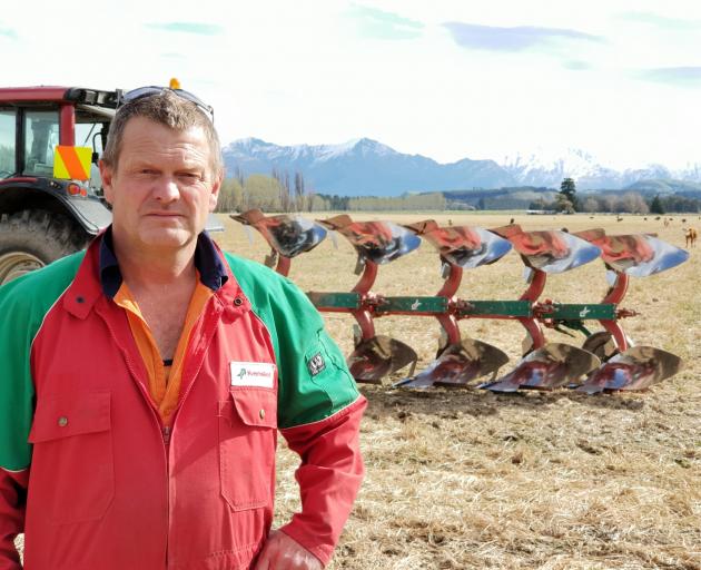 Lake Hawea contractor John Osborne prefers the old-fashioned plough to more modern methods. Photo: Sean Nugent