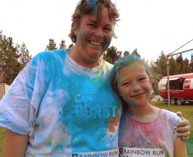Mother and daughter Rachel Andrews and Gina Andrews,  of Ranfurly, at the Alexandra Rainbow Run...