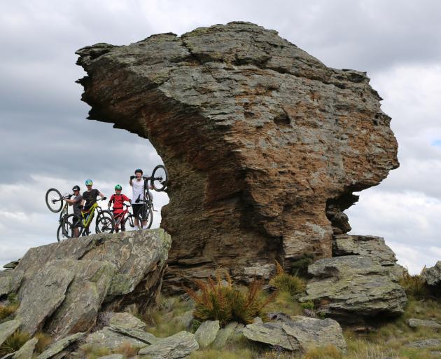 Central Otago mountainbikers (from left) Ben Wearing, Thomas Begg, Cam Moir and Felix Schaap...