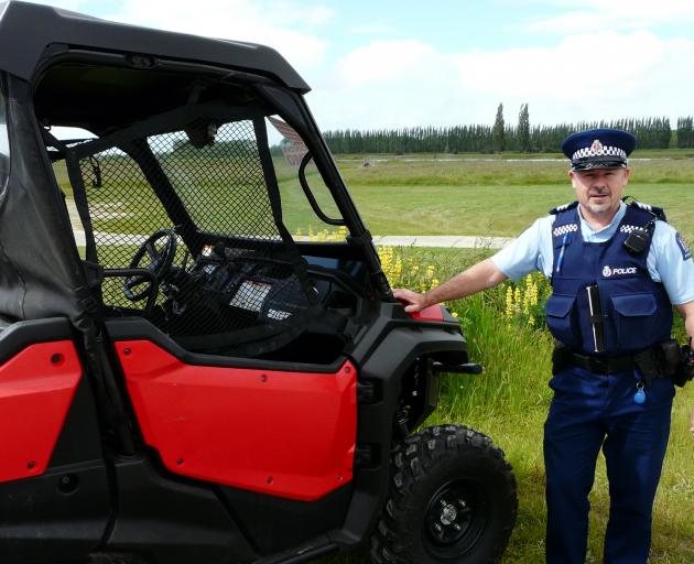 Sergeant Robin Hutton, of Balclutha, says easy-to-steal farm vehicles like this side-by-side...