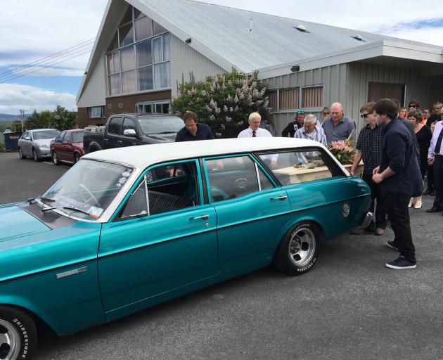 Balclutha man Mitchell McPhee (23) is farewelled by family and friends at South Otago Town & Country Club this afternoon, after dying in unexplained circumstances while paua diving in the Catlins on October 27. Photo: Richard Davison 