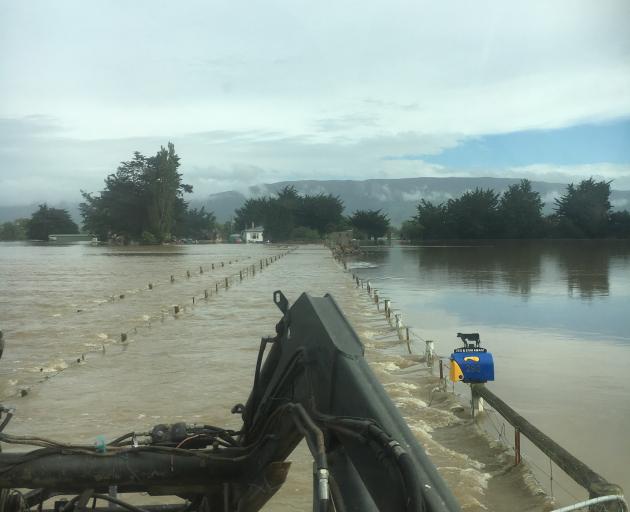 Farmer James Adam says it's the worst November flooding he had seen since 1993. Photo: Ellie May...