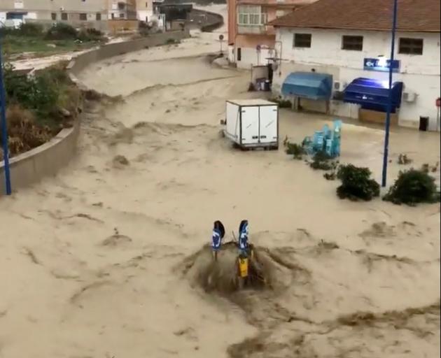A street is seen during a flooding in Sciacca, Sicily. Photo: Giancarlo Fauci via Reuters