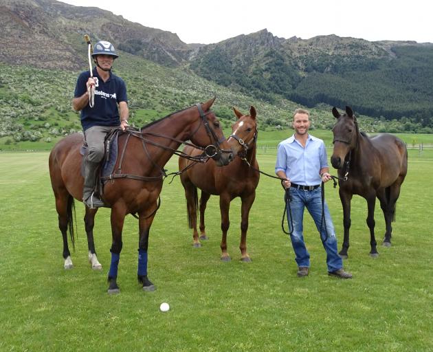 Queenstown Polo manager Rob Watson, on horseback, and developer Jonathan Gabler at the Malaghans...