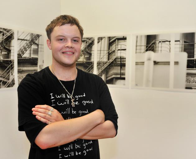 Kipp Richards plans to make one large mural out of the bitmap sections of a Dunedin building he photographed. Photo: Christine O'Connor