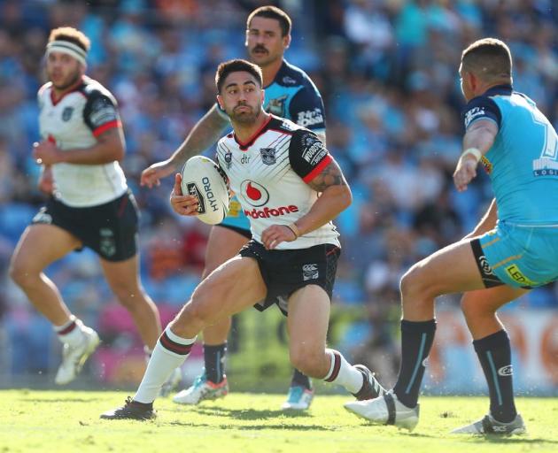 Shaun Johnson in action for the Warriors against the Gold Coast Titans this year. Photo: Getty...