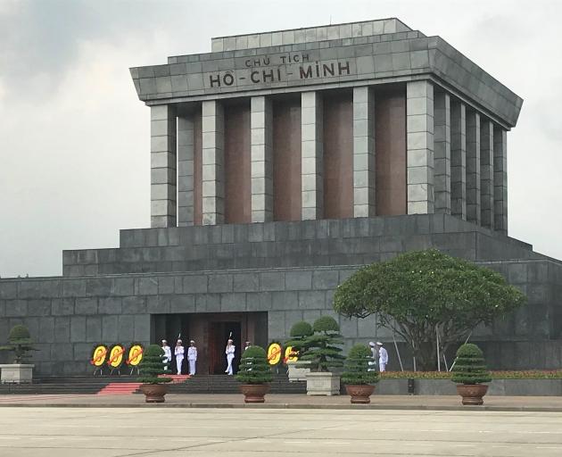 Ho Chi Minh’s embalmed body lies in this vast mausoleum.