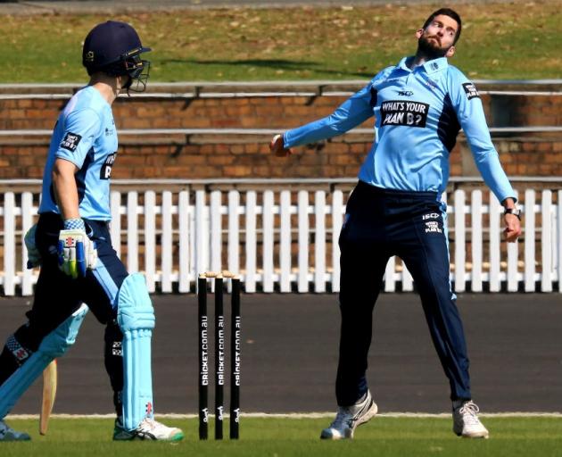 Will Somerville bowls for New South Wales in a one day game in 2017. Photo: Getty Images