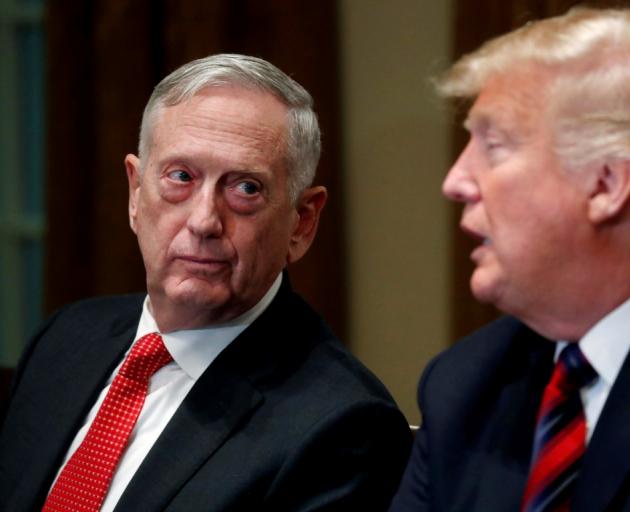 US Defense Secretary James Mattis (L) with President Donald Trump. Photo: Reuters