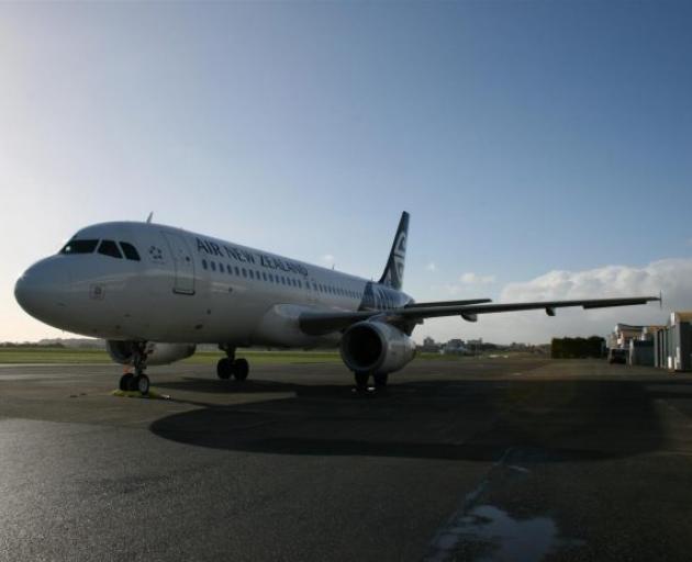 Air New Zealand Airbus A320 at the Invercargill airport. Photo: Allied Press files