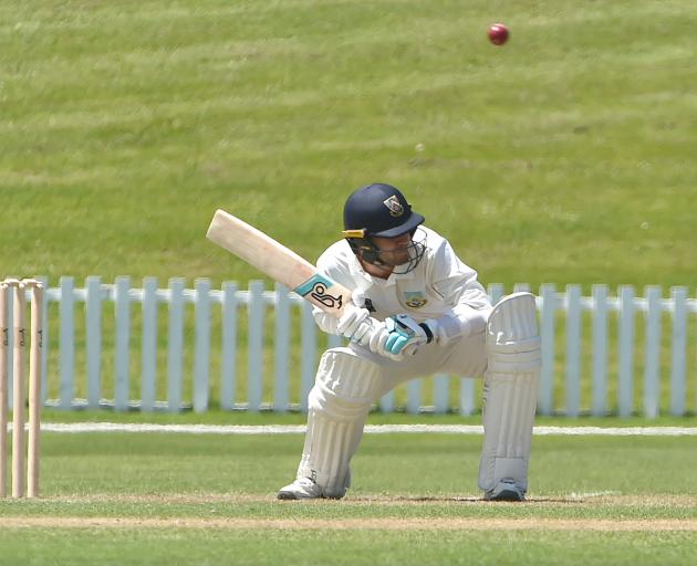 Otago Volts batsman Josh Finnie goes under a bouncer bowled by Canterbury paceman Andrew...