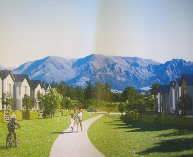 An artist’s impression of 20 terrace houses proposed for Wanaka’s Northlake special zone. Image: Supplied