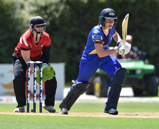 Otago Sparks batsman Alice Davidson-Richards sets off for a run to bring up her 50 against Canterbury in their twenty20 clash at the University of Otago Oval yesterday. Otago lost by nine wickets. Photo: Gregor Richardson