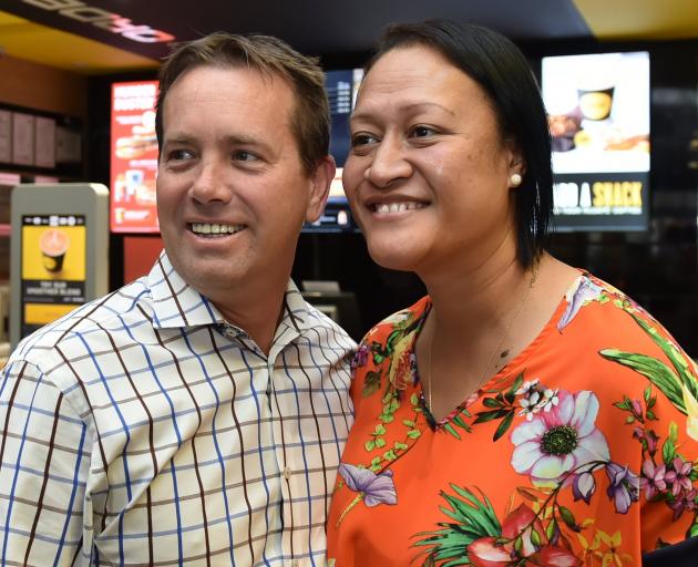 McDonald's owner-operators Justin and Eterei Stonelake, in their George St restaurant. PHOTO:...