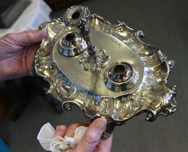 The antique silver inkstand that went missing from Milton for almost 100 years. Photo: Craig Baxter