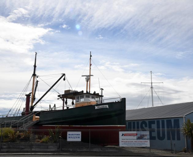 The Monica oystering boat outside Bluff Maritime Museum.