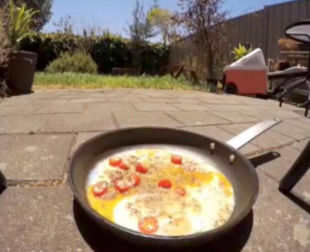 Eggs fry in the searing South Australian sun yesterday, with Adelaide breaking an 80-year-old...