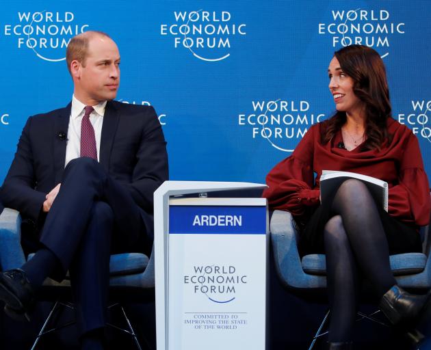 Jacinda Ardern and Prince William talk mental health at the World Economic Forum. Photo: Reuters