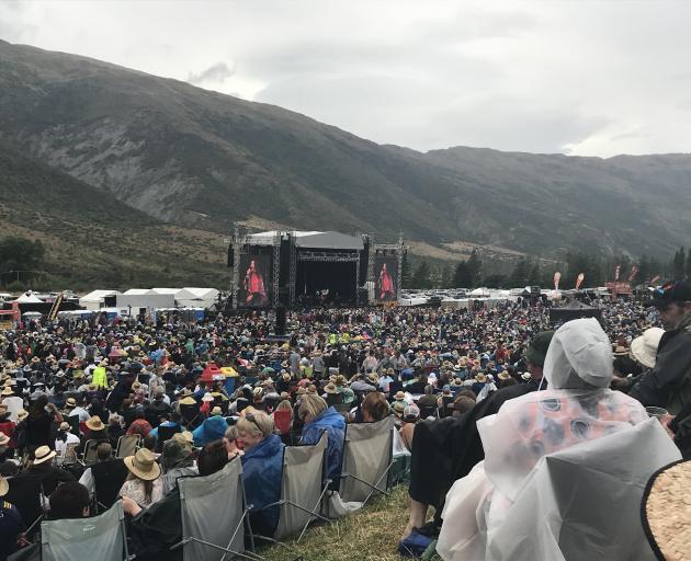 Concertgoers at Gibbston Valley Winery Summer Concert today. Photo: Daisy Hudson