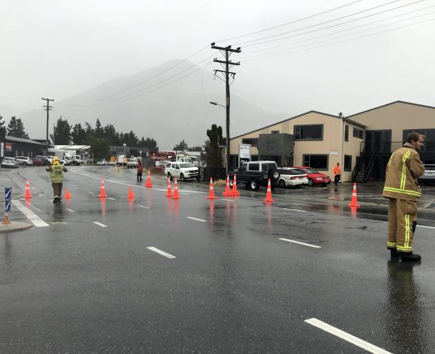 Emergency services at work in Glenda Dr, Queenstown. Photo: Daisy Hudson