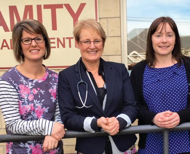 Amity Health Centre Practice Nurse Anna Boyd, Dr Susie Lawless and Practice Manager Catherine...