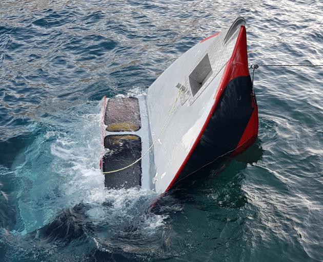 The sunken boat. Photos: Supplied