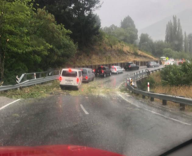 Traffic backed up on Gorge Rd between Queenstown and Arthurs Point. Photo: Supplied