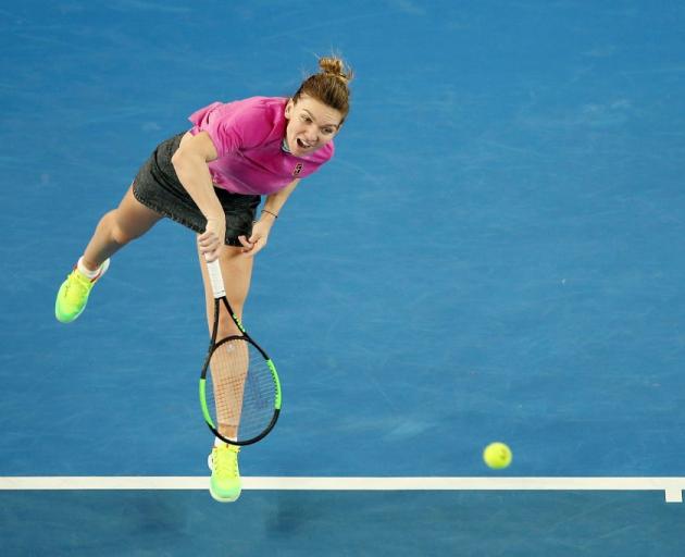 Simona Halep in action during her first round Australian Open match. Photo: Getty Images