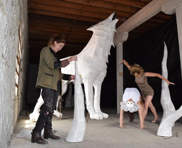 Dunedin Midwinter Carnival Summer Lights (from left) artistic director Hannah Johnstone puts...