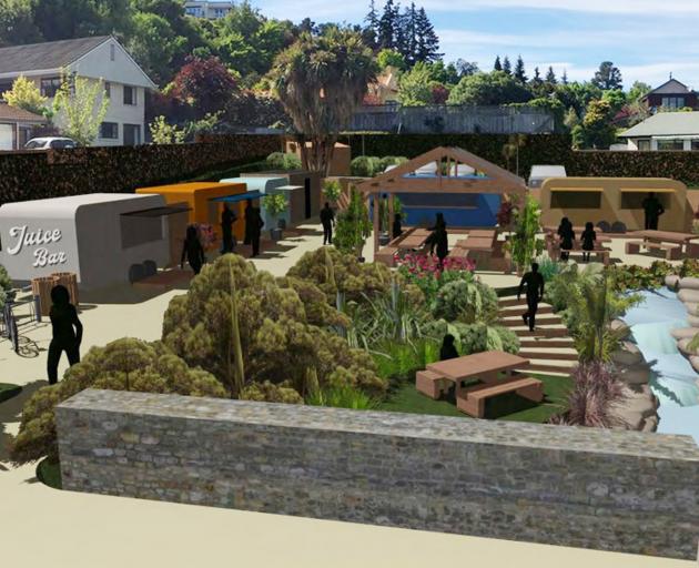 Resource consent has been granted for the development of this food-truck village in central Wanaka. Photo: Supplied